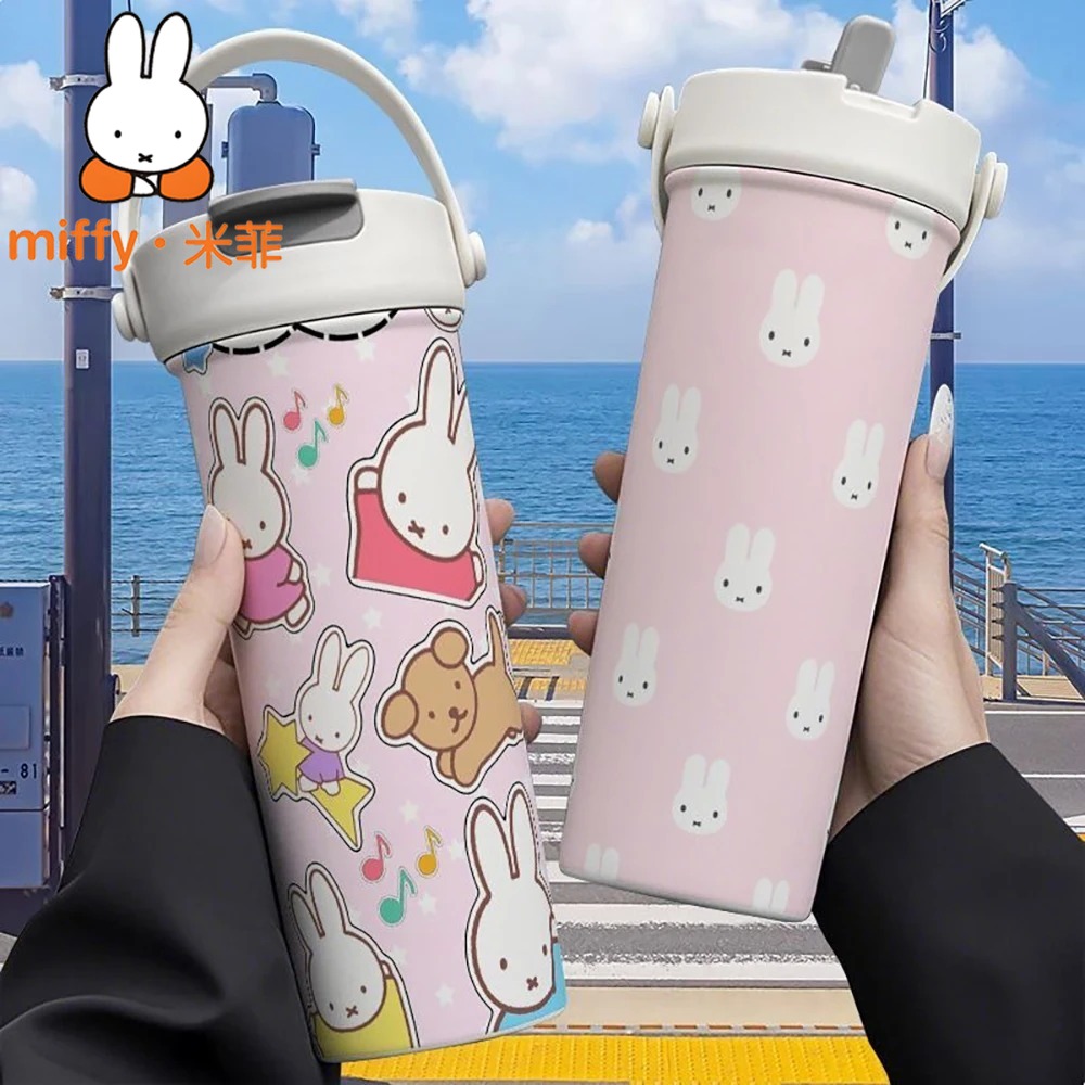 Coffee Tea Flask - Miffy Rabbit Handheld Thermos Dual Drink