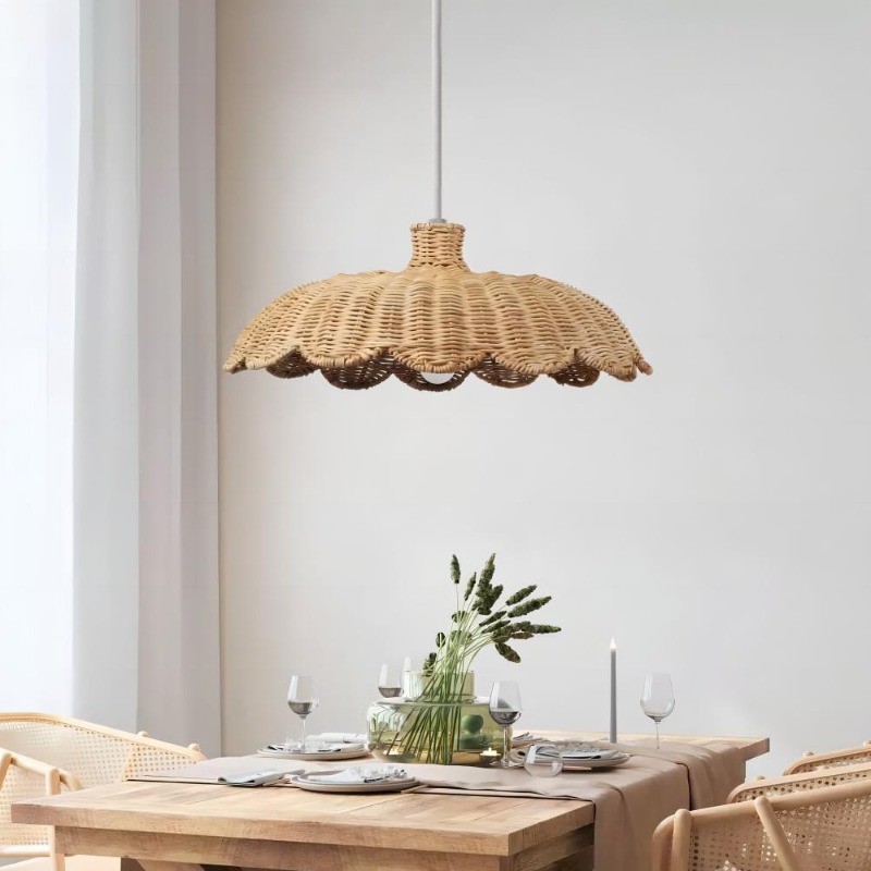 Switching Coffee To Tea - Handmade Weave Pendant Light Bedroom Restaurant