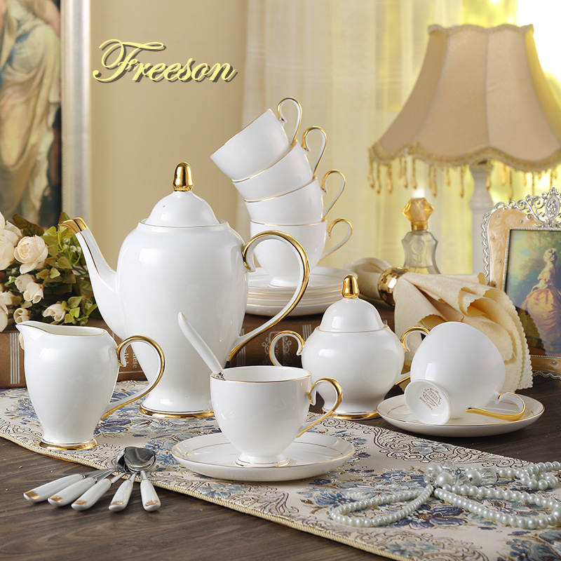 Tea Coffee Pot Set - Grace Bone China Coffee Set White