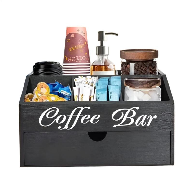 Coffee Tea Bags - Coffee Tea Holder Basket Countertop Wooden