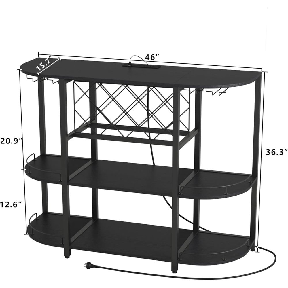 Black 3-Tier Coffee Table with - Coffee & Tea Restaurant review and price