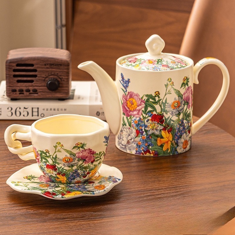 European Vintage Floral Cerami - Coffee Tea Gift Basket review and price