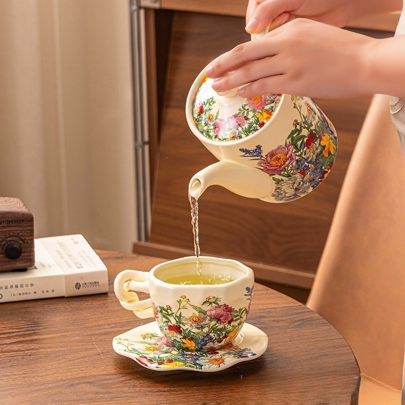 European Vintage Floral Cerami - Coffee Tea Gift Basket review and price