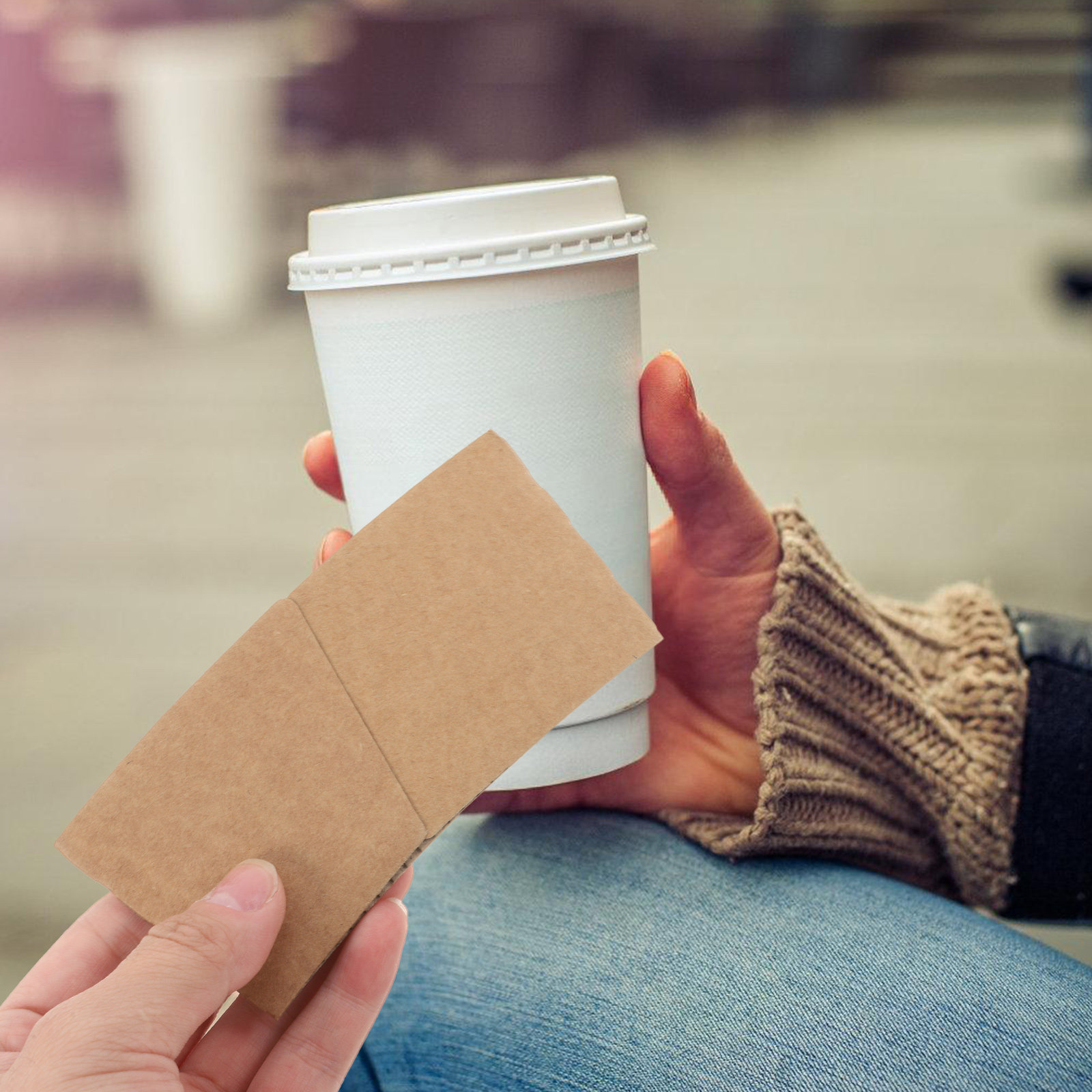 100Pcs Kraft Paper Cup Sleeves - Coffee Tea Paper Cups review and price