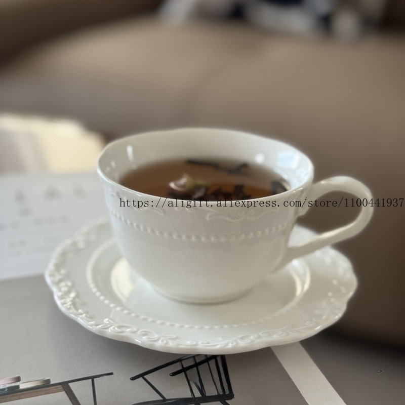French Light Luxury Embossed F - Coffee Tea And Sugar Set review and price