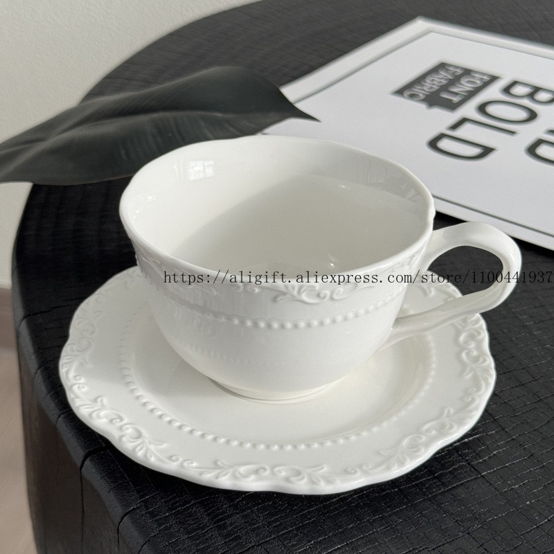 French Light Luxury Embossed F - Coffee Tea And Sugar Set review and price