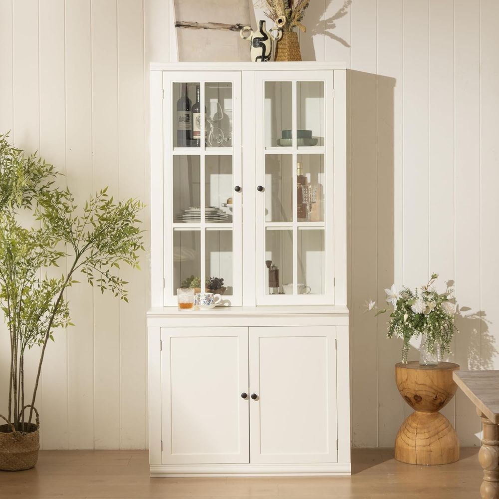 75 Tall White Glass Door Kitch - Coffee & Tea Restaurant review and price