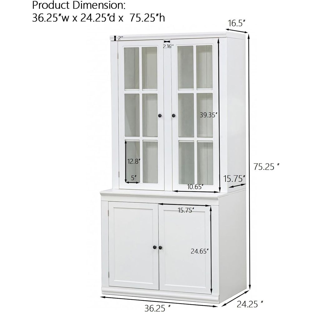 75 Tall White Glass Door Kitch - Coffee & Tea Restaurant review and price