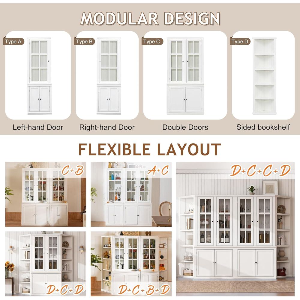 75 Tall White Glass Door Kitch - Coffee & Tea Restaurant review and price